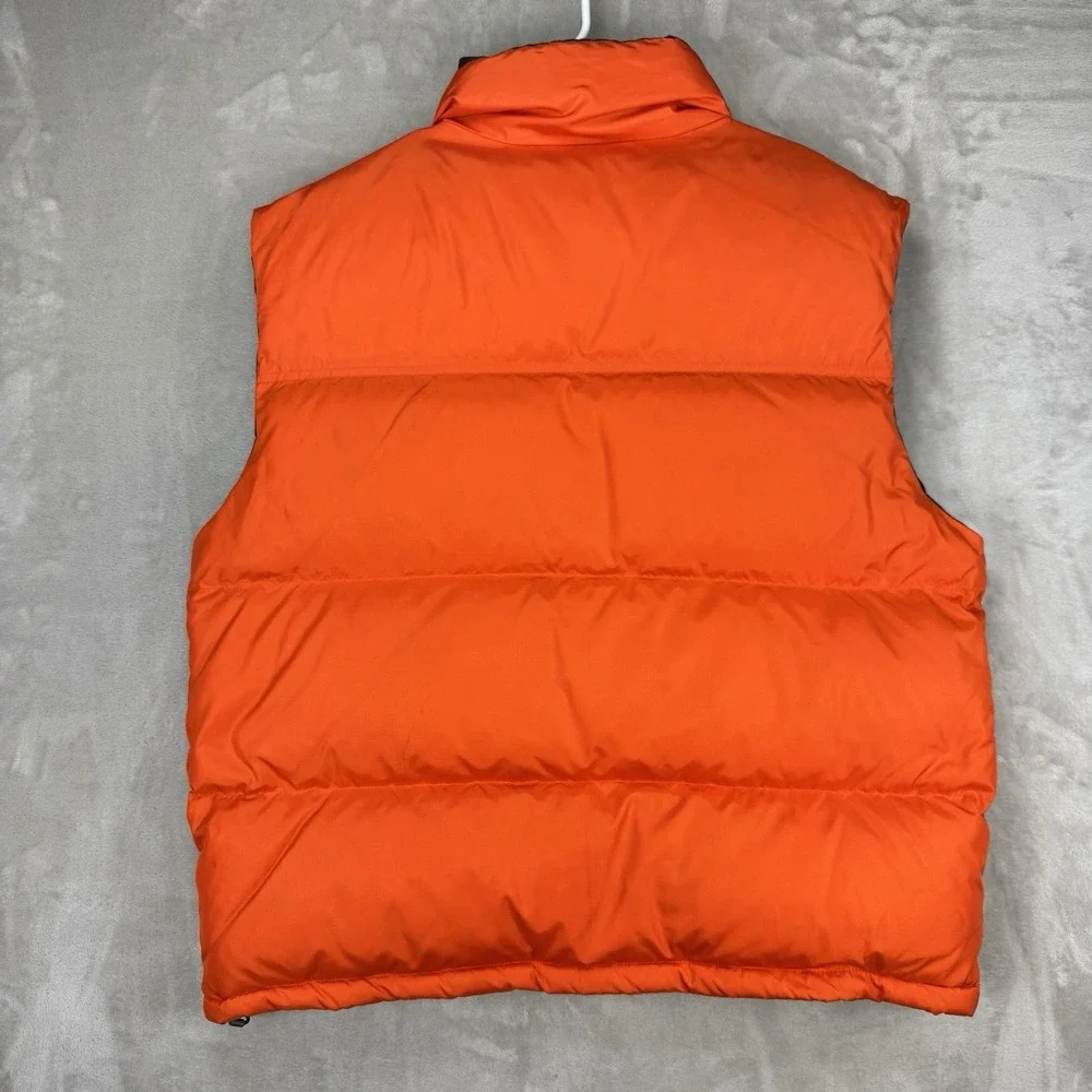 Vtg Y2K American‎ Eagle Reversible Down Puffer Vest Men's XL Orange Black Logo